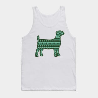 Show Boer Goat with Green Southwest Aztec Pattern Tank Top